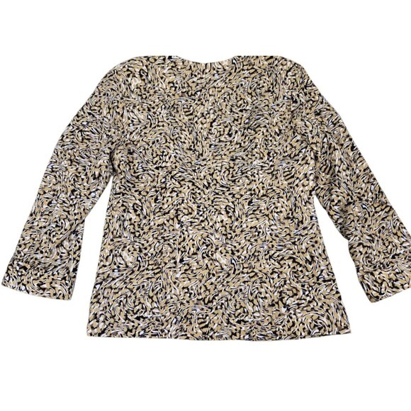 Notations Open Front Jacket Womens Small 3/4 Cuffed Sleeve Abstract Print Blazer - Picture 2 of 6